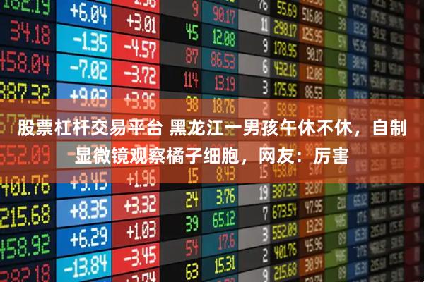 股票杠杆交易平台 黑龙江一男孩午休不休，自制显微镜观察橘子细胞，网友：厉害