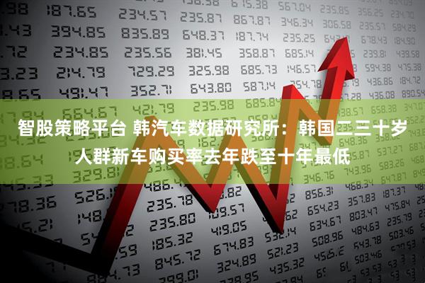 智股策略平台 韩汽车数据研究所：韩国二三十岁人群新车购买率去年跌至十年最低